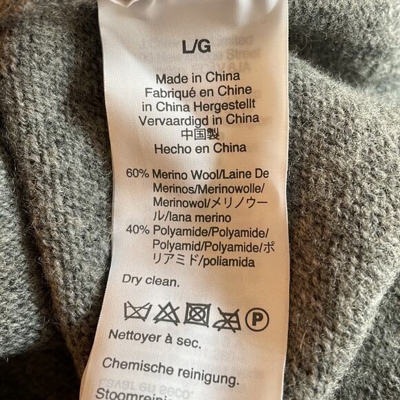 J. CREW gray 1/4 zip mock neck wool blend sweater men’s size large - Picture 6 of 6